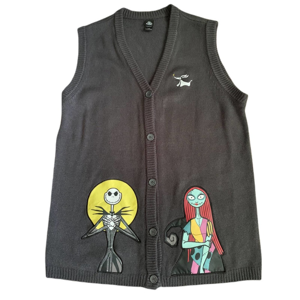 The Nightmare Before Christmas Jack & Sally Applique Girl Sweater Vest